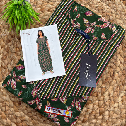 Pranjul Nighty - With Zip  (SIZE - L - 4XL) - PN 113