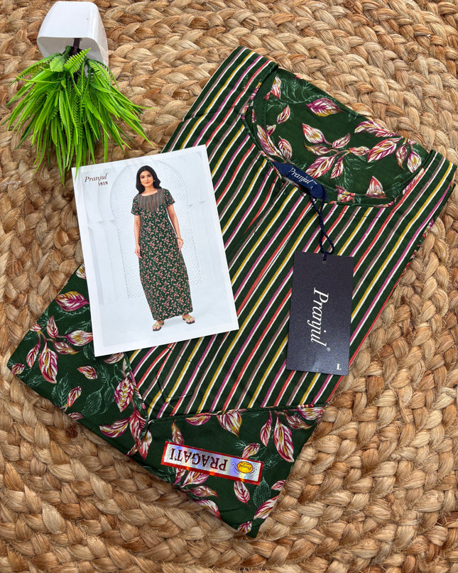 Pranjul Nighty - With Zip  (SIZE - L - 4XL) - PN 113