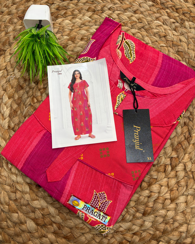 Pranjul Nighty - (SIZE - L - 4XL) - PN 122