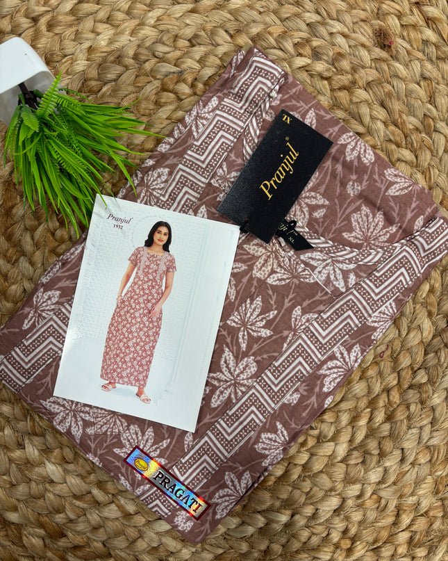 Pranjul Nighty - With Zip (SIZE - L - 4XL) - PN 127