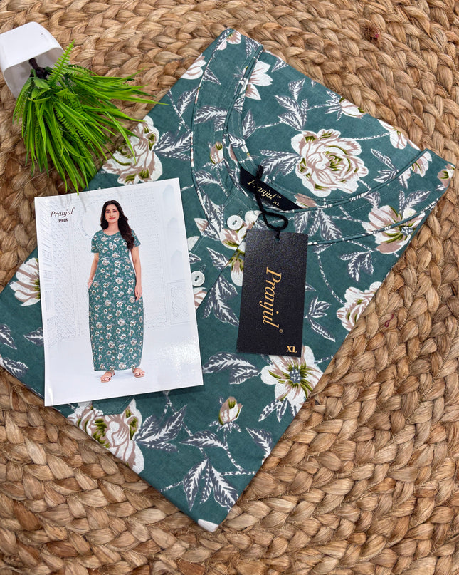 Pranjul Nighty - Button Model (SIZE - L - 4XL) - PN 128