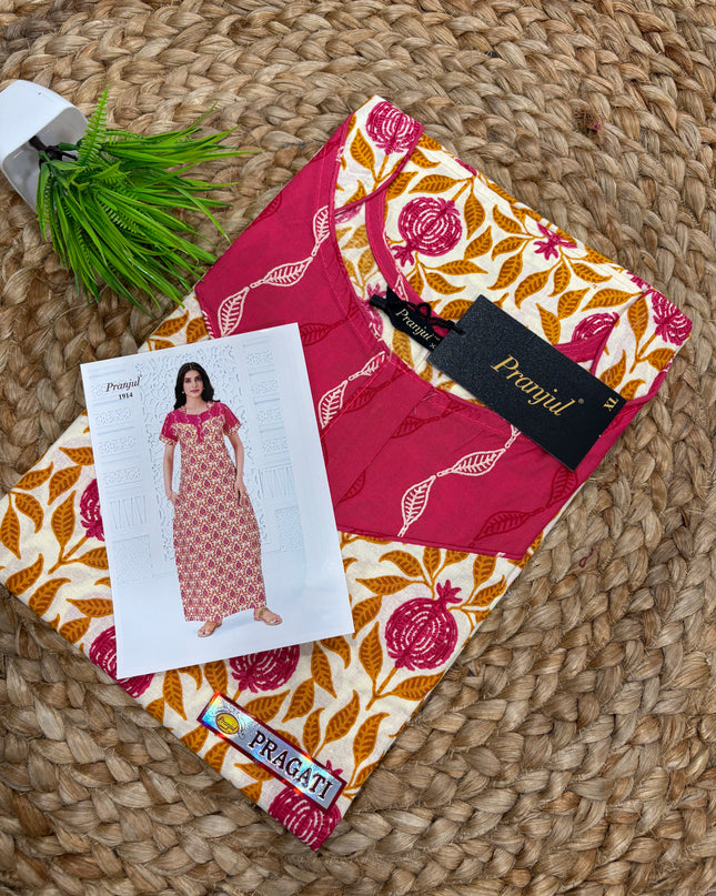 Pranjul Nighty - With Zip (SIZE - L -4XL) - PN 131