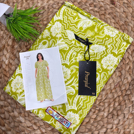 Pranjul Nighty - Frock Model - No Zip - No Button (SIZE - L - 4XL) - PN 133