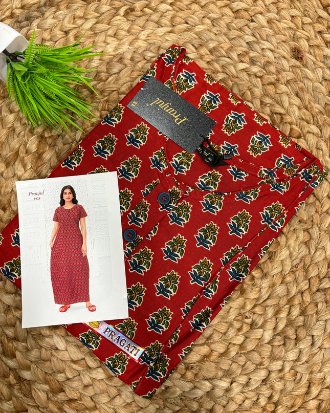 Pranjul Nighty -Button Model (SIZE - L - 4XL) - PN 139