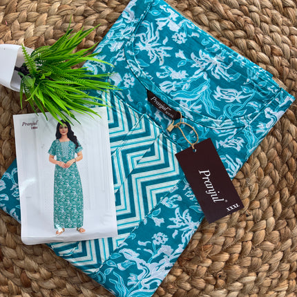 Pranjul Nighty - Zip Model (SIZE - L - 4XL) - PN 143