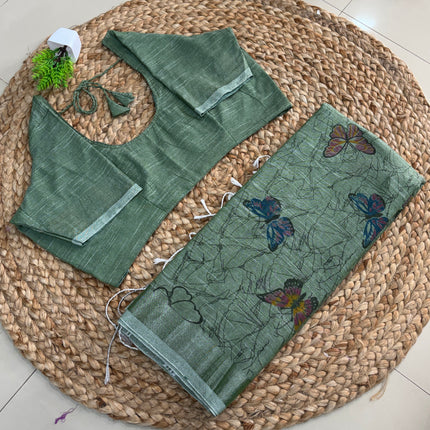 Saree With Stitched Blouse - (SIZE-40-44) - SWSB 523