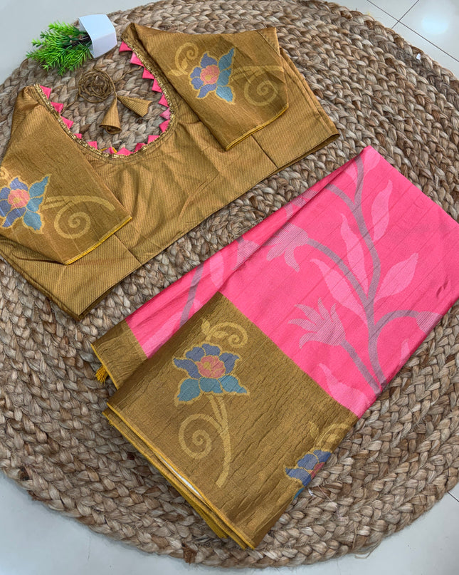 Saree With Stitched Blouse - (SIZE-38-42) - SWSB 521
