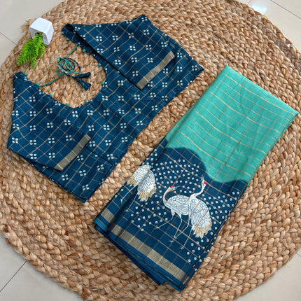 Saree With Stitched Blouse - (SIZE-36-40) - SWSB 516
