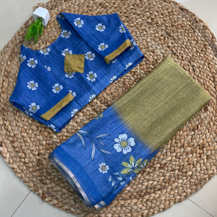 Saree With Stitched Blouse - (SIZE-40-44) - SWSB 526