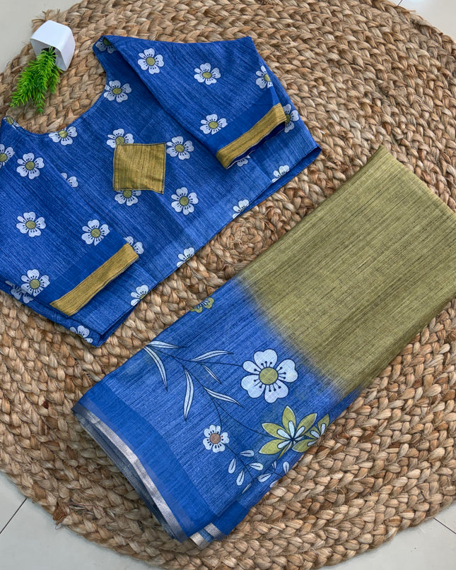 Saree With Stitched Blouse - (SIZE-40-44) - SWSB 526