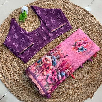 Saree With Stitched Blouse - (SIZE-40-44) - SWSB 522