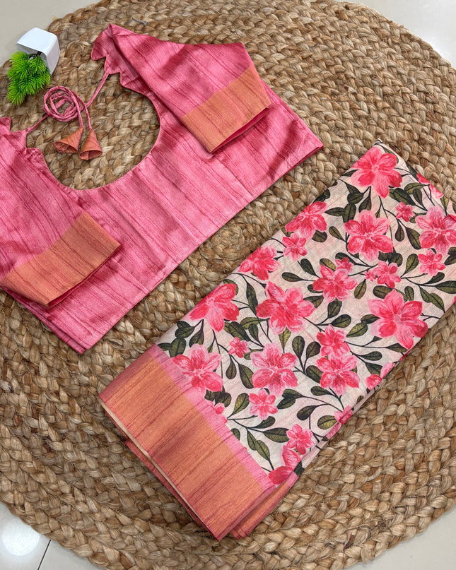 Saree With Stitched Blouse - (SIZE-40-44) - SWSB 532