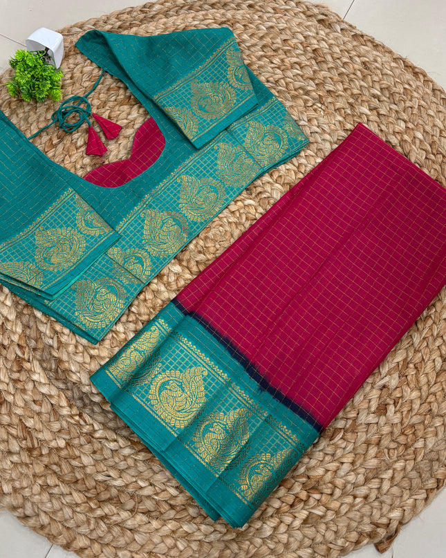 Saree With Stitched Blouse - (SIZE-38-42) - SWSB 536