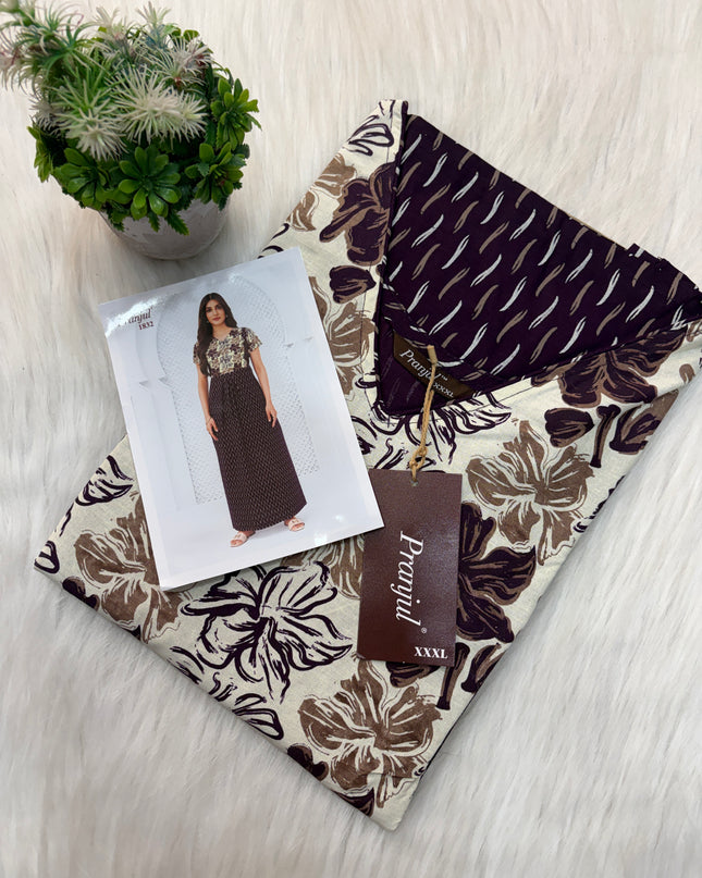 Pranjul Long Top Nighty no zip no Button