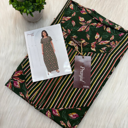 Pranjul Log Top Nighty with zip