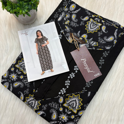 Pranjul Long Top Nighty with zip