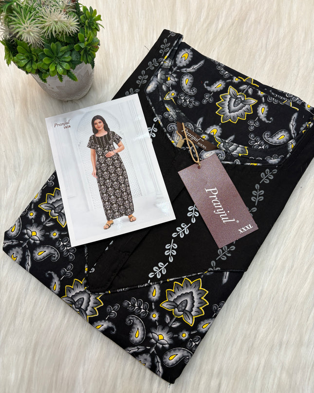 Pranjul Long Top Nighty with zip