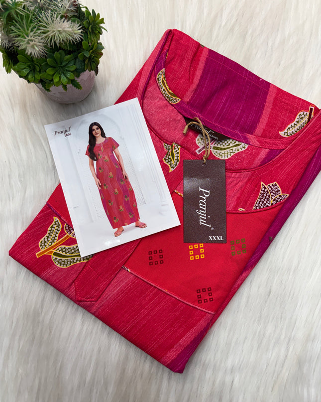 Pranjul Long Top Nighty with Zip