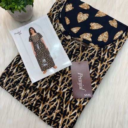 Pranjul Long Top Nighty - Zip