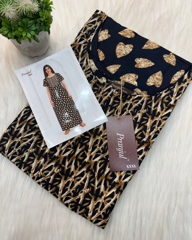 Pranjul Long Top Nighty - Zip
