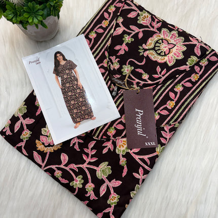 Pranjul Long Top Nighty - Short Zip