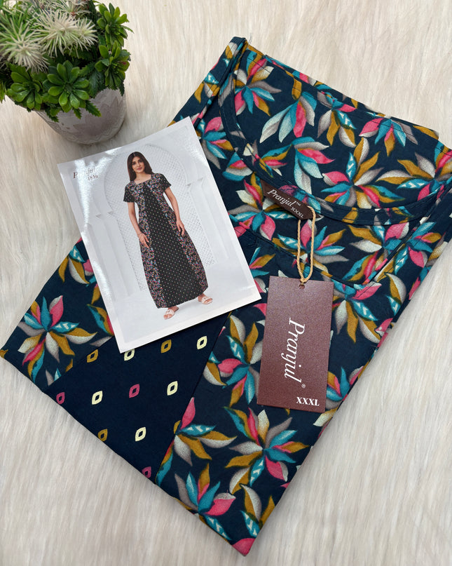 Pranjul Long Top Nighty No Zip - No Button