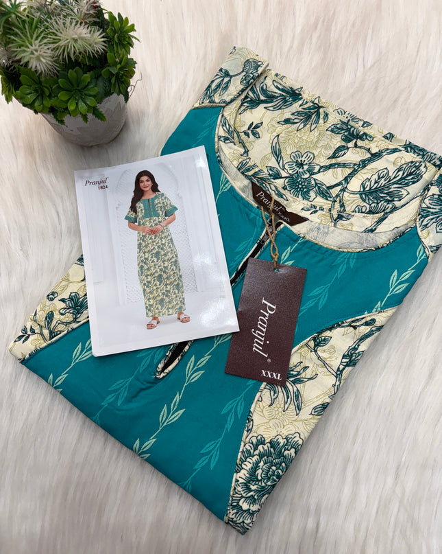 Pranjul Long Top Nighty with Zip