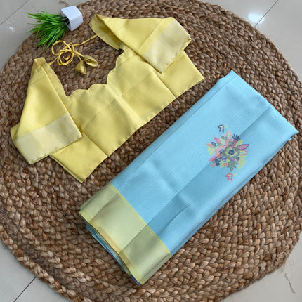 Saree With Stitched Blouse - (SIZE-40-44) - SWSB 543