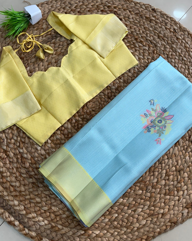Saree With Stitched Blouse - (SIZE-40-44) - SWSB 543