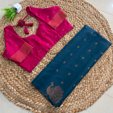 Saree With Stitched Blouse - (SIZE-40-44) - SWSB 546