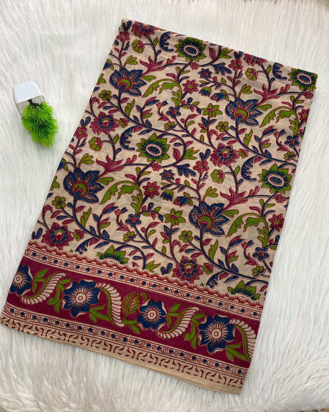 Kalamkari Cotton Saree – KCS 139