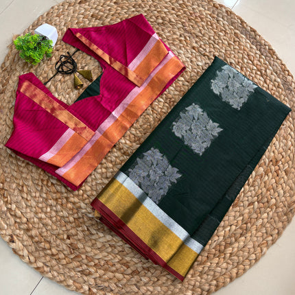 Saree With Stitched Blouse - (SIZE-40-44) - SWSB 557