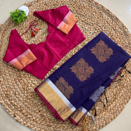 Saree With Stitched Blouse - (SIZE-36-40) - SWSB 555
