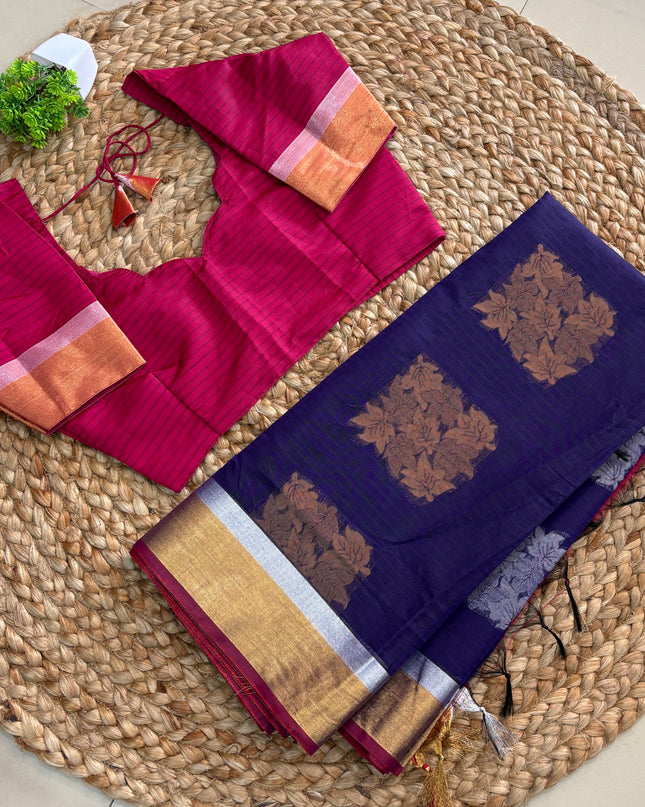 Saree With Stitched Blouse - (SIZE-36-40) - SWSB 555
