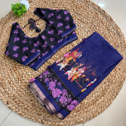 Saree With Stitched Blouse - (SIZE-34-38) - SWSB 551