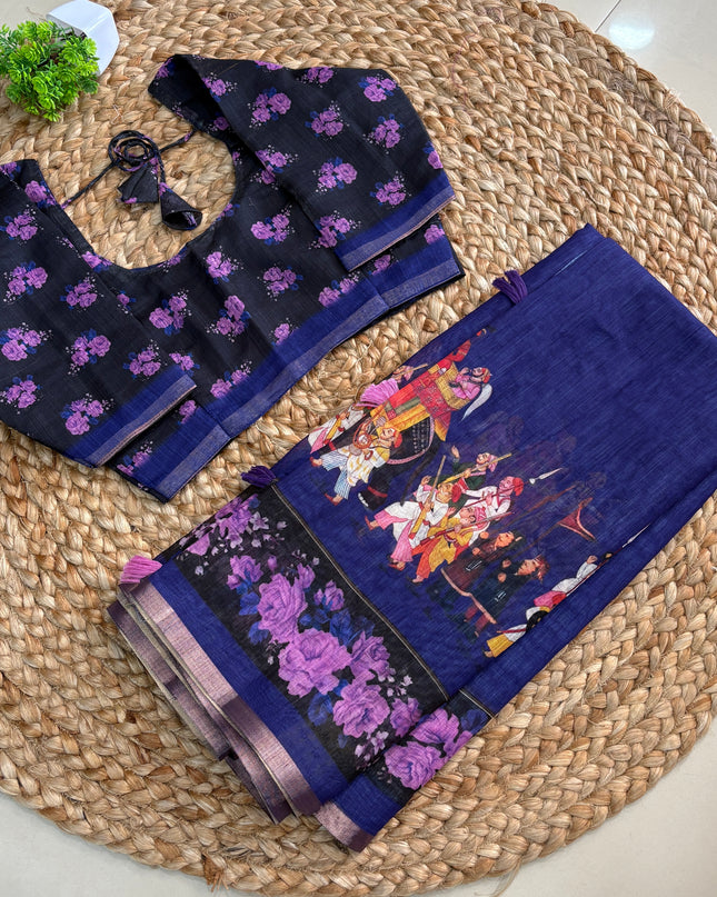 Saree With Stitched Blouse - (SIZE-34-38) - SWSB 551