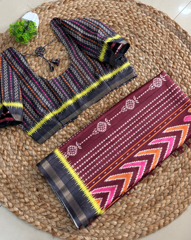 Saree With Stitched Blouse - (SIZE-38-42) - SWSB 567