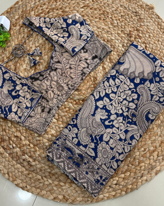 Saree With Stitched Blouse - (SIZE-38-42) - SWSB 549