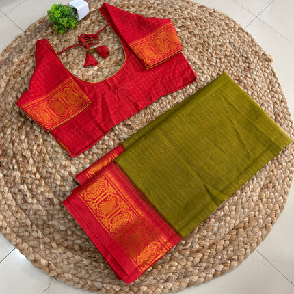 Saree With Stitched Blouse - (SIZE-38-42) - SWSB 558