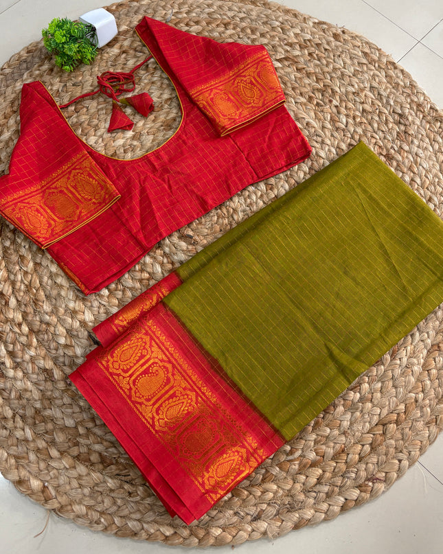 Saree With Stitched Blouse - (SIZE-38-42) - SWSB 558