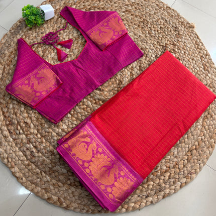 Saree With Stitched Blouse - (SIZE-38-42) - SWSB 559