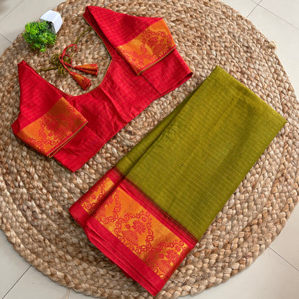 Saree With Stitched Blouse - (SIZE-38-42) - SWSB 562