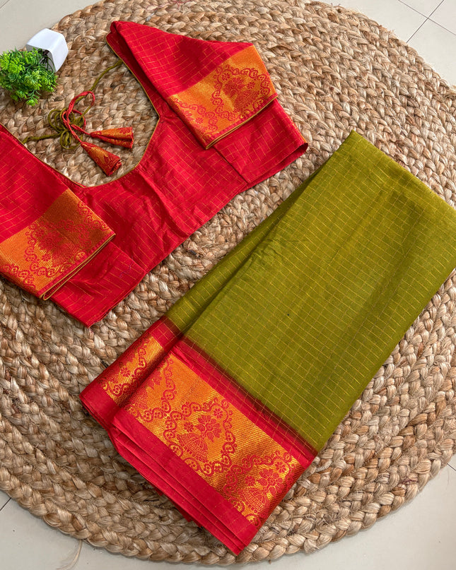 Saree With Stitched Blouse - (SIZE-38-42) - SWSB 562