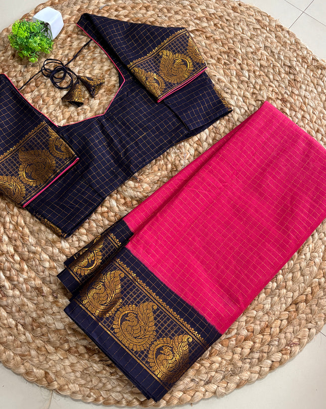 Saree With Stitched Blouse - (SIZE-38-42) - SWSB 561