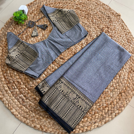 Saree With Stitched Blouse - (SIZE-38-42) - SWSB 547