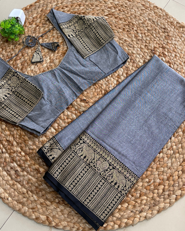 Saree With Stitched Blouse - (SIZE-38-42) - SWSB 547