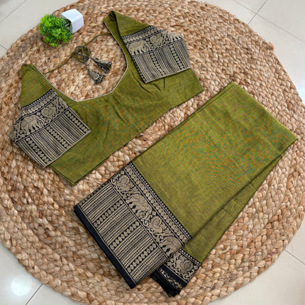 Saree With Stitched Blouse - (SIZE-38-42) - SWSB 548
