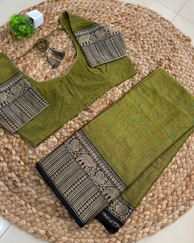 Saree With Stitched Blouse - (SIZE-38-42) - SWSB 548