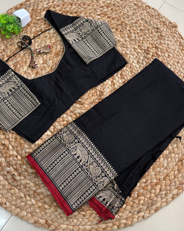 Saree With Stitched Blouse - (SIZE-38-42) - SWSB 565