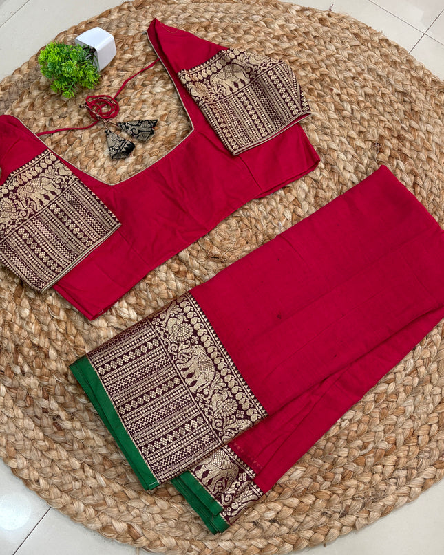 Saree With Stitched Blouse - (SIZE-38-42) - SWSB 564